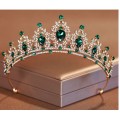 Itacazzo Bridal Headwear Green-Colour Women's Fashion Party Crown Girl Performance Tiaras