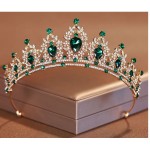 Itacazzo Bridal Headwear Green-Colour Women's Fashion Party Crown Girl Performance Tiaras