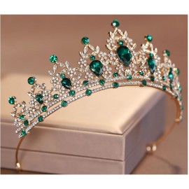 Itacazzo Bridal Headwear Green-Colour Women's Fashion Party Crown Girl Performance Tiaras