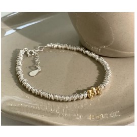 VENTFILLE 925 Sterling Silver Gold Color Bead Korean Bracelet For Women Simple Temperament Versatile Jewelry Gift Dropshipping