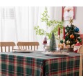 Christmas tablecloth Green Plaid Photo Atmosphere Resort Home Textile 2024 New Year table cover for Family Gathering Restaurant