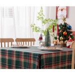 Christmas tablecloth Green Plaid Photo Atmosphere Resort Home Textile 2024 New Year table cover for Family Gathering Restaurant