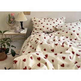 Korean Style Bedding Set Boys Girls Twin Queen Size Duvet Cover Flat Sheet Pillowcase Bed Linen Kids Adult Fashion Home Textile