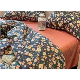 Korean Style Bedding Set Boys Girls Twin Queen Size Duvet Cover Flat Sheet Pillowcase Bed Linen Kids Adult Fashion Home Textile